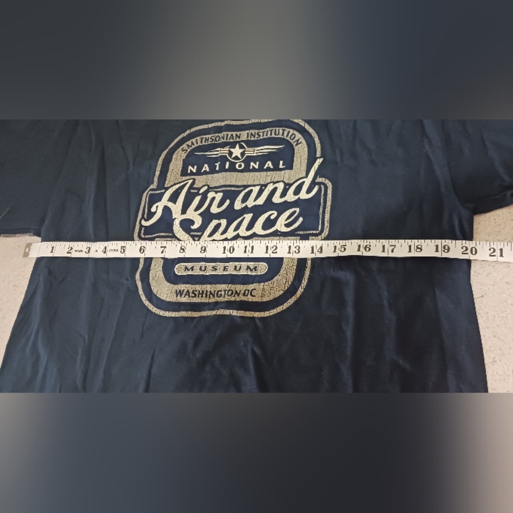 Smithsonian Institution National Air and Space Museum T Shirt Men's Large Navy